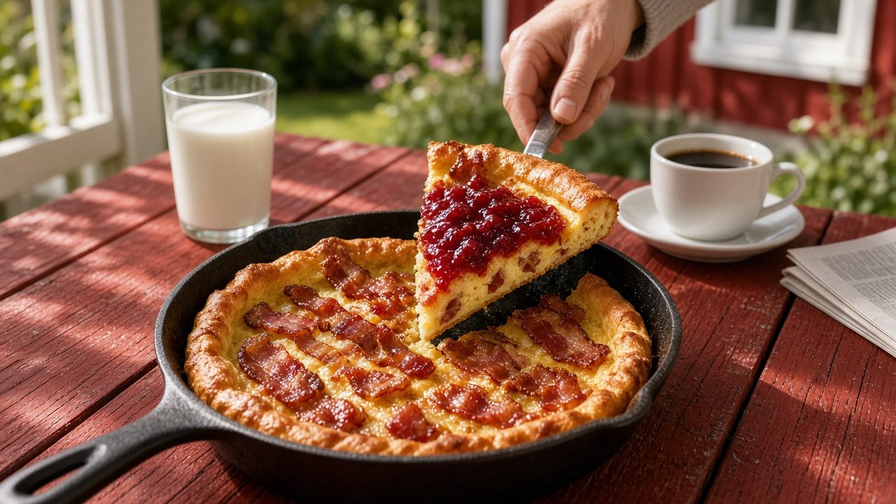 Fläskpannkaka (Swedish Baked Bacon Pancake)